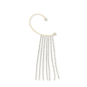 Oorbellen van Eco-brass&reg; metaal ear cuff met strass Gold-crystal