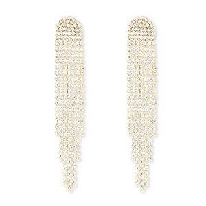 Oorbellen / oorstekers van Eco-brass&reg; metaal met strass Gold-crystal