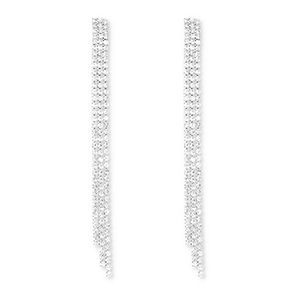 Oorbellen / oorstekers van Eco-brass&reg; metaal met strass Silver-crystal