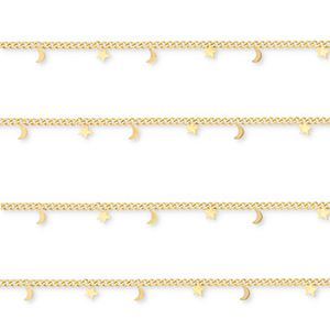 Benodigdheden van Stainless steel Roestvrij staal (RVS) jasseron with moon and star Gold
