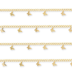 Benodigdheden van Stainless steel Roestvrij staal (RVS) jasseron with butterflies Gold