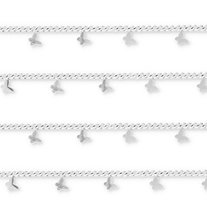 Benodigdheden van Stainless steel Roestvrij staal (RVS) jasseron with butterflies Silver