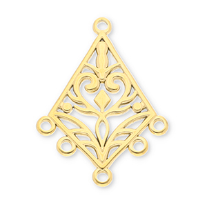 Benodigdheden van Stainless steel Roestvrij staal (RVS) hangers barok rhombus with 5 loops Gold
