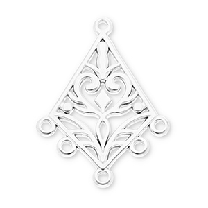 Benodigdheden van Stainless steel Roestvrij staal (RVS) hangers barok rhombus with 5 loops Silver