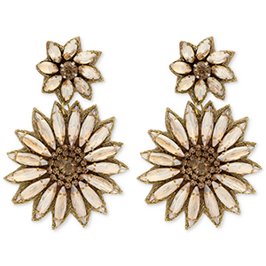 Musthave oorbellen / oorstekers met glaskralen flowers Gold