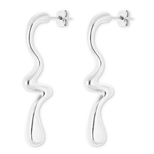 Oorbellen van Stainless steel Roestvrij staal (RVS) oorstekers drop Silver