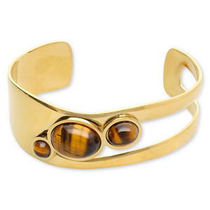 Armbanden van Stainless steel Roestvrij staal (RVS) bangle Gold-golden brown
