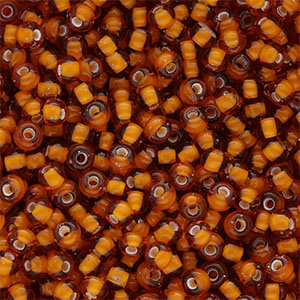 Rocailles Preciosa Ornela 6/0-15096 White lining-topaz brown