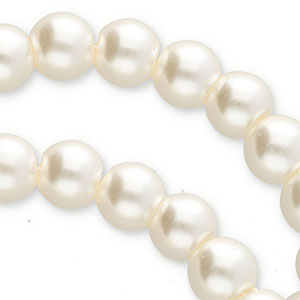 Top quality Glasparels rond 6mm Ivory white