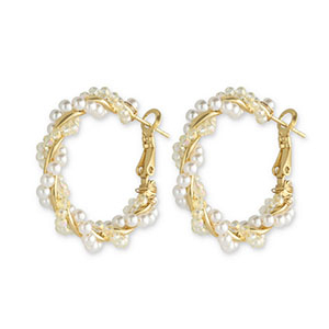 Musthave oorbellen kralen twisted White-gold