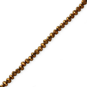 Facet kralen top quality disc 4x3mm Metallic bronze