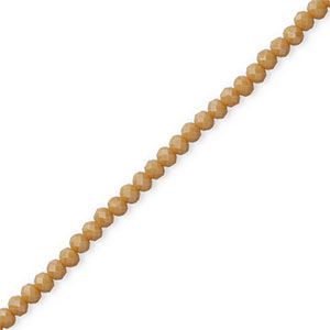 Facet kralen top quality disc 4x3mm Camel brown-pearl shine coating