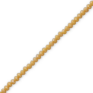 Facet kralen top quality disc 4x3mm Light brown-pearl shine coating