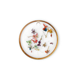 Gedroogde bloemetjes bedel Gold-multicolour