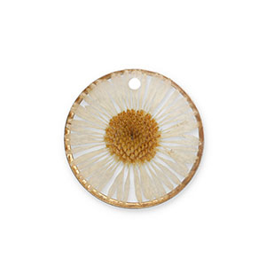 Gedroogde bloemetjes bedel Gold-beige