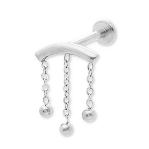 Oorpiercing van Stainless steel Roestvrij staal (RVS) arch with spheres Silver