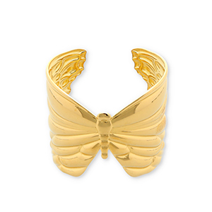 Armbanden van Stainless steel Roestvrij staal (RVS) bangle butterfly Gold