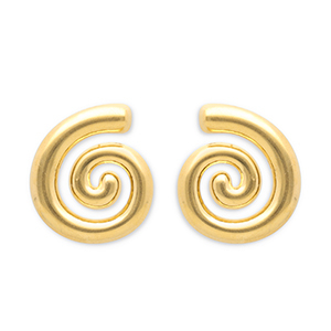 Oorbellen van Stainless steel Roestvrij staal (RVS) oorsteker spiral Gold