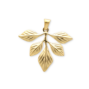 Bedels van Stainless steel Roestvrij staal (RVS) leafs Gold