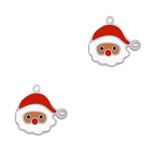 Bedels van Stainless steel Roestvrij staal (RVS) Santa Silver-red