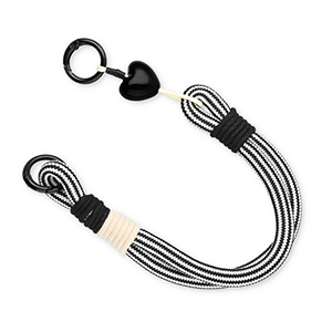 Musthave telefoonkoord met hart Black-white-beige