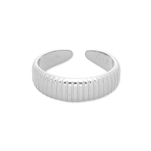 Ringen van Stainless steel Roestvrij staal (RVS) with lines Silver