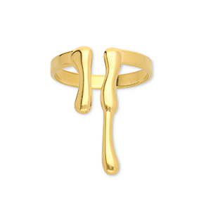 Ringen van Stainless steel Roestvrij staal (RVS) drops Gold