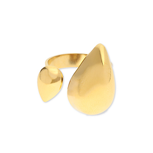 Ringen van Stainless steel Roestvrij staal (RVS) drops Gold