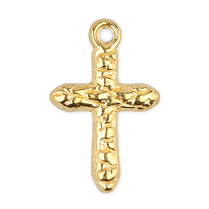 Bedels van Stainless steel Roestvrij staal (RVS) cross Gold