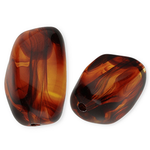 Kralen van acryl rectangle Orange brown