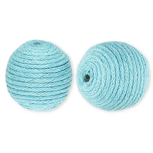 22 mm kralen van acryl met waxkoord Light blue