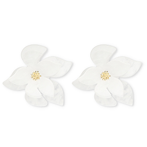 Musthave resin oorbellen&nbsp;/&nbsp;oorstekers flower White-gold