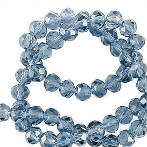 Facet kralen top quality disc 4x3mm Navy blue
