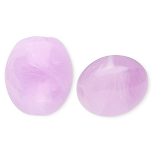Kralen van acryl oval Lavender purple-marble