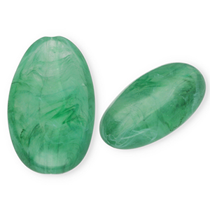 Kralen van acryl oblong oval Dark green-marble