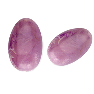 Kralen van acryl oblong oval Purple-brown-marble