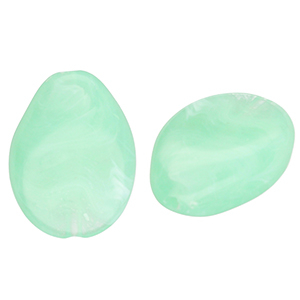 Kralen van acryl drop Mint green-marble