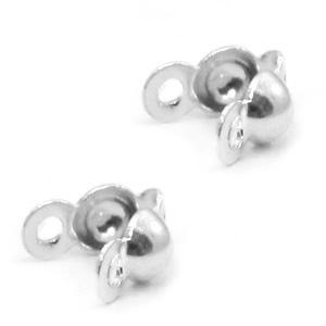 Onderdelen 925 zilver knijpkraal verberger 3mm met oog Zilver