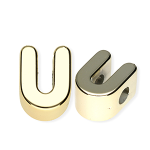 Acryl letterkralen letter U Gold