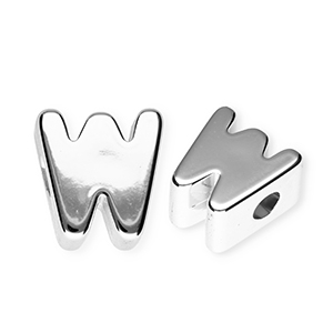 Acryl letterkralen letter W Silver