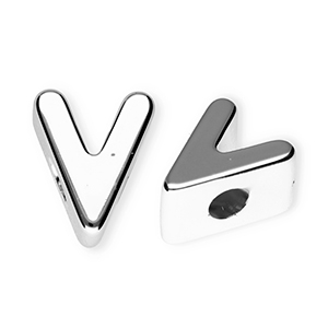 Acryl letterkralen letter V Silver