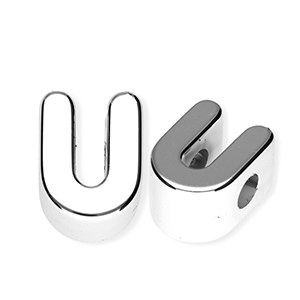 Acryl letterkralen letter U Silver