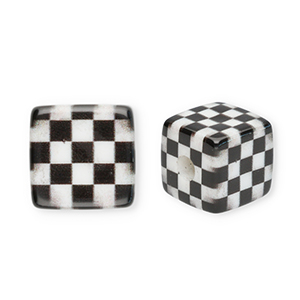 Kralen van acryl square with cubes Black-white