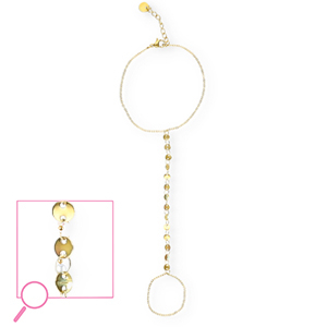 Handkettingen van Stainless steel Roestvrij staal (RVS) coins Gold