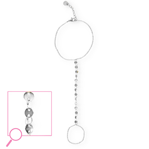 Handkettingen van Stainless steel Roestvrij staal (RVS) coins Silver