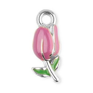 Bedels van Stainless steel Roestvrij staal (RVS) tulip Silver-purple-green