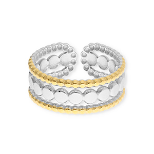 Ringen van Stainless steel Roestvrij staal (RVS) Silver-gold