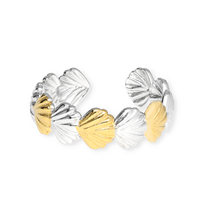 Ringen van Stainless steel Roestvrij staal (RVS) shell Silver-gold