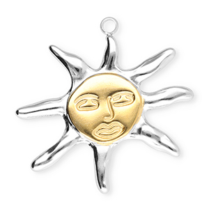 Bedels van Stainless steel Roestvrij staal (RVS) sun Silver-gold