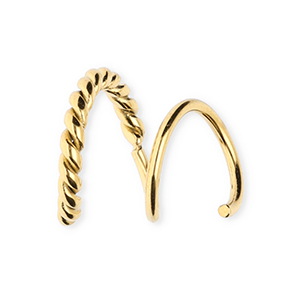 BY31&reg; Oorbellen van Stainless steel Roestvrij staal (RVS) spiraal oorbellen twisted Gold